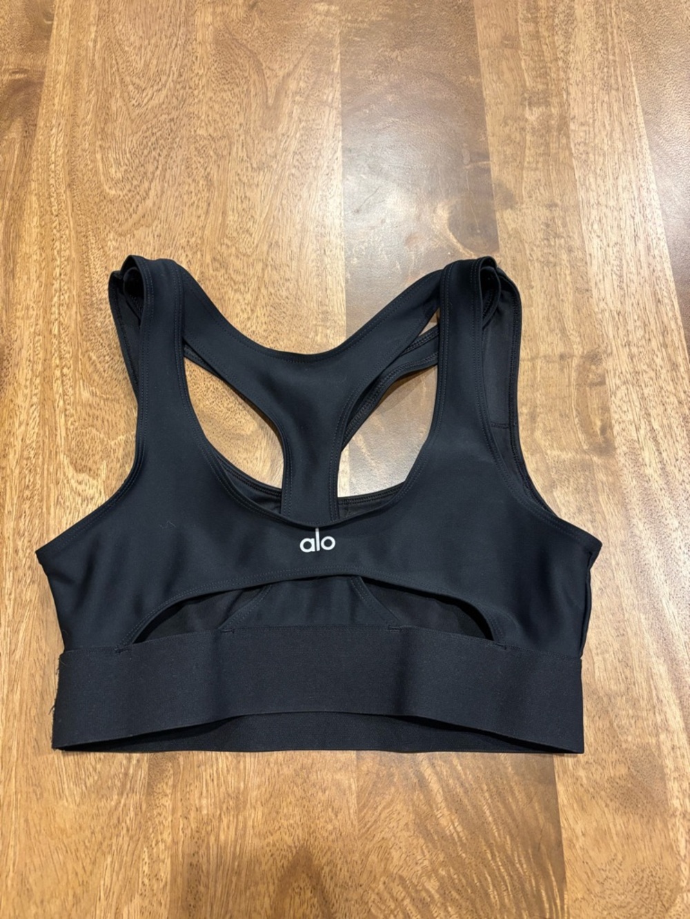 ALO Yoga Black Cutout Racerback Sports Bra